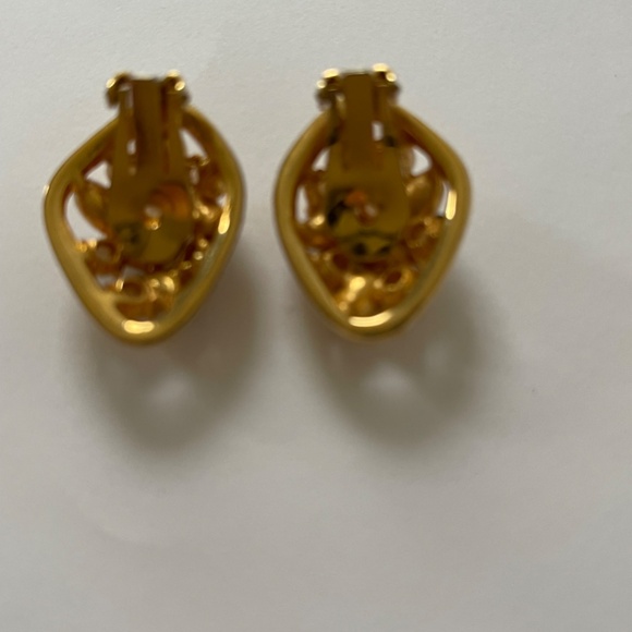 Earrings Vintage Jomaz Berger Coro Signed 3 Pairs Pearls Rhinestones - Picture 3 of 15